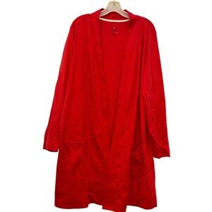 isaac mizrahi red coral Jersey knit cardigan sweater 3X